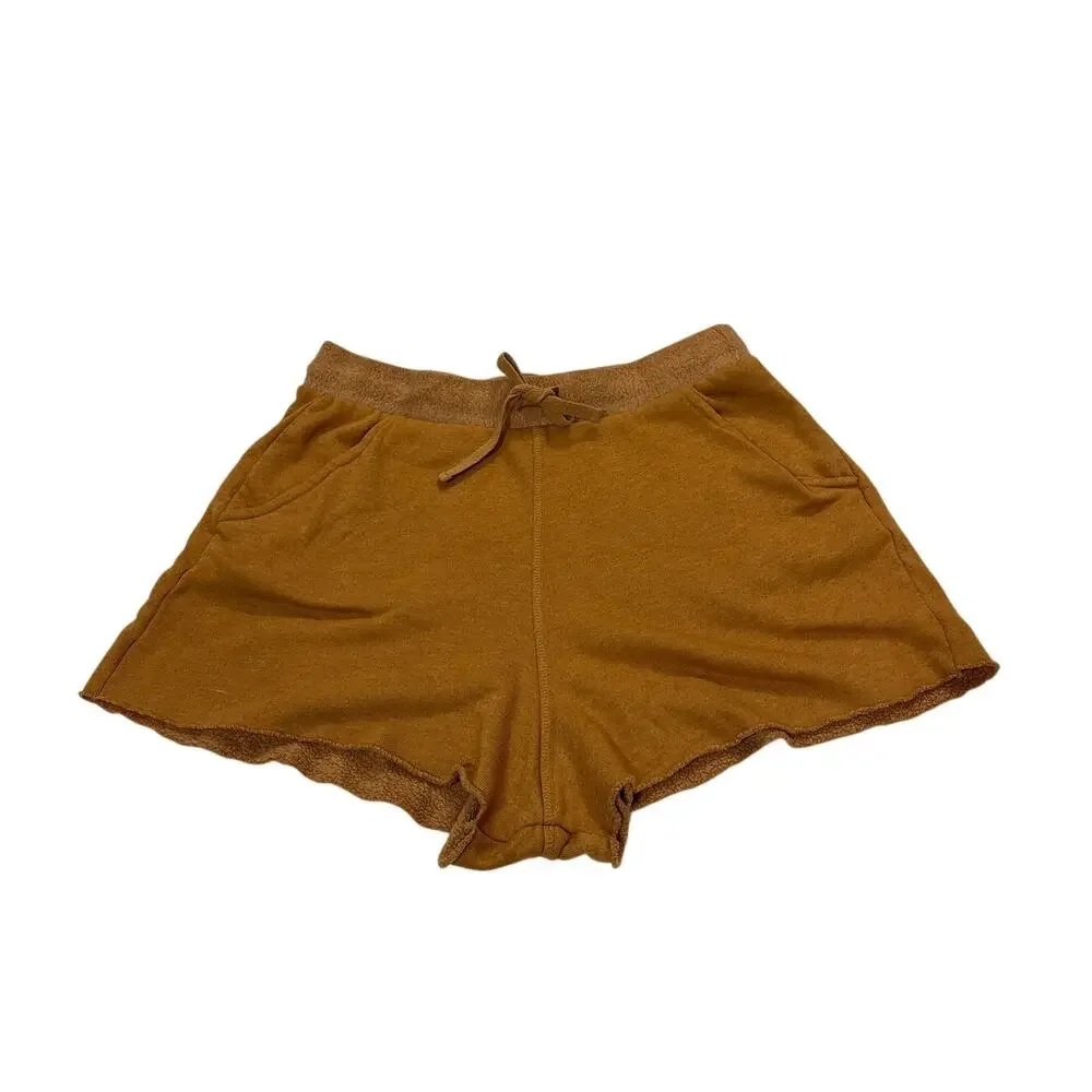 Free People Intimately Womens Small Kelly Washed Shorts Tan Brown Comfy Lounge